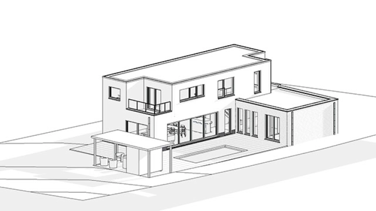 Terrasse, Maison individuelle, Piscine, Construction neuve