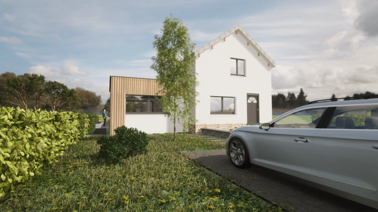 Réhabilitation, Maison individuelle, Maison de campagne, Extension, Contemporain, Traditionnel